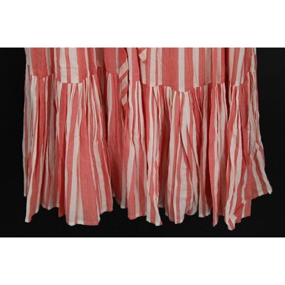 Anthropologie Eva Franco Daylily Stripe Dress Red White Cotton Halter Size L - Picture 7 of 11